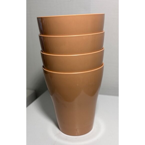 Melmac Cyanamid Set Of 4 Tan Plastic Drinking Cups Tumblers - Picture 5 of 14